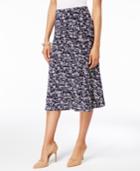 Jm Collection Petite Geo-print Jacquard A-line Skirt, Only At Macy's