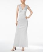 Calvin Klein Metallic A-line Gown