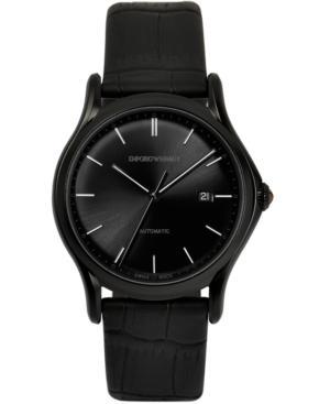 Emporio Armani Men's Swiss Automatic Black Rubberized Leather Strap Watch 42mm Ars3008