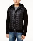 Guess Men's Mixed-media Hooded Puffer Jacket