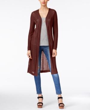 It's Our Time Juniors' Open-knit Duster Cardigan