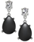 Charter Club Silver-tone Jet Stone Drop Earrings, Created For Macy's