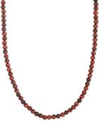 Esquire Men's Jewelry Red Tiger's Eye Beaded 30 Necklace, Created For Macy's