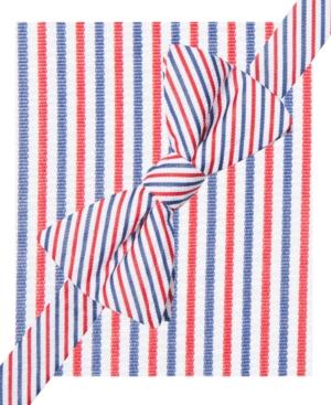 Countess Mara Men's Americana Striped Pre-tied Bow Tie And Pocket Square Set