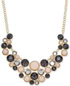 Inc International Concepts Gold-tone Jet And Neutral Multi-stone Statement Necklace, Only At Macy's