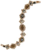 Marchesa Gold-tone Pave & Colored Stone Link Bracelet