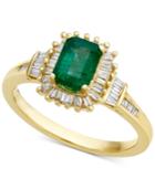 Emerald (3/4 Ct. T.w.) & Diamond (1/3 Ct. T.w.) Ring In 14k Gold