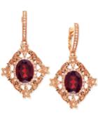 Bordeaux By Effy Rhodolite (5-1/3 Ct. T.w.) And Diamond (5/8 Ct. T.w.) Earrings In 14k Rose Gold