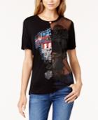 Guess Embellished Illusion Graphic T-shirt