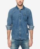 Buffalo David Bitton Men's Contrast-trim Denim Shirt