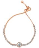 Anne Klein Rose Gold-tone Multi-crystal Slider Bracelet