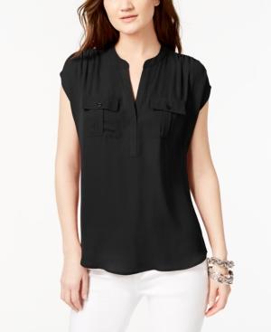 I.n.c. Mixed-media Utility Shirt, Created For Macy's