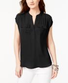 I.n.c. Mixed-media Utility Shirt, Created For Macy's
