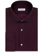 Calvin Klein Men's Steel Slim-fit Non-iron Performance Dark Red French Cuff Dress Shirt