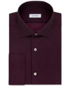 Calvin Klein Men's Steel Slim-fit Non-iron Performance Dark Red French Cuff Dress Shirt