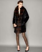 The Fur Vault Fox-trim Knitted Mink Fur Coat