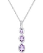 Amethyst Drop Pendant Necklace (1-1/2 Ct. T.w.) In Sterling Silver