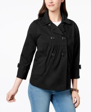 Style & Co Double-breast Swing Jacket, Created For Macy's