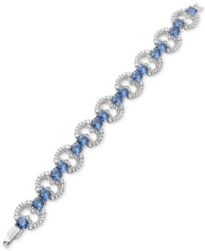Marchesa Silver-tone Cubic Zirconia Link Bracelet, Created For Macy's