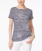 Karen Scott Studded Cotton T-shirt, Only At Macy's
