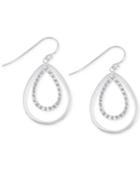 Diamond Accent Double Teardrop Earrings In Platinum Over Sterling Silver