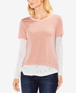 Vince Camuto Layered Distressed Top