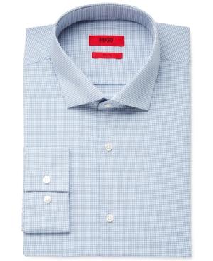 Hugo Slim-fit Light Blue Micro Check Dress Shirt