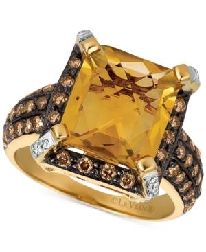 Le Vian Chocolatier Cinnamon Citrine (5-1/3 Ct. T.w.) And Diamond (3/4 Ct. T.w.) Ring In 14k Gold