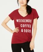 Love Tribe Juniors' Weekend Coffee Dogs Graphic T-shirt