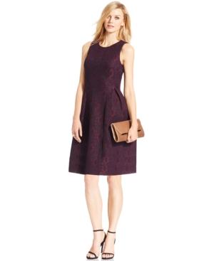 Calvin Klein Scuba Lace Flare Dress