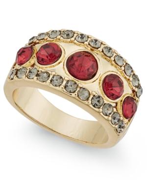 Inc International Concepts Gold-tone Pave Red Stone Ring, Only At Macy's