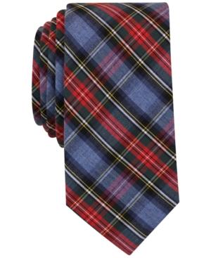 Bar Iii Men's Blue Heather Stew Tartan Slim Tie, Only At Macy's