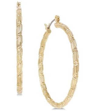 Charter Club Large Gold-tone Textured Hoop Earrings, 1.6, Created For Macy's
