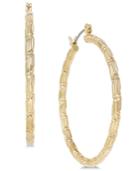 Charter Club Large Gold-tone Textured Hoop Earrings, 1.6, Created For Macy's