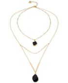 Guess Multi-layer Stone Pendant Necklace