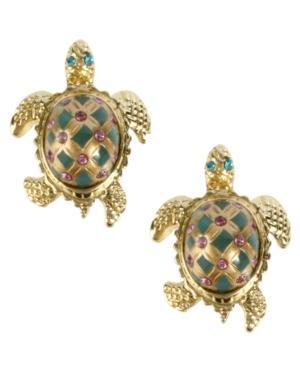 Betsey Johnson Gold-tone Turtle Stud Earrings
