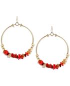 Kenneth Cole New York Gold-tone Stone Chip Gypsy Hoop Earrings