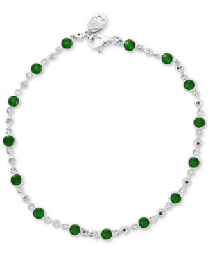 Effy Emerald (1-3/4 Ct. T.w.) & Diamond (1/6 Ct. T.w.) Bracelet In 14k White Gold