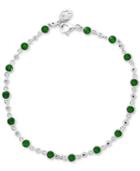 Effy Emerald (1-3/4 Ct. T.w.) & Diamond (1/6 Ct. T.w.) Bracelet In 14k White Gold