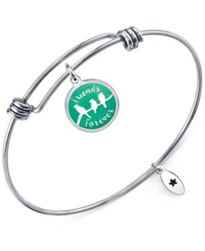 Unwritten Friends Forever Adjustable Message Bangle Bracelet In Stainless Steel