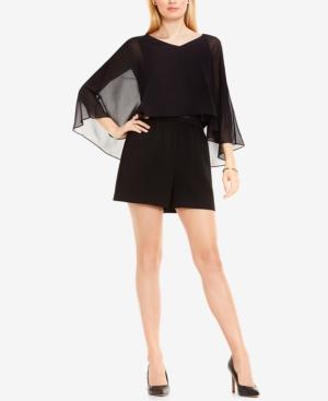 Vince Camuto Sheer Capelet Romper