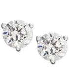 Diamond Earrings, 18k White Gold Near Colorless Certified Diamond Stud Earrings (3/4 Ct. T.w.)