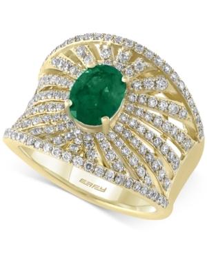 Brasilica By Effy Collection Emerald (1-1/8 Ct. T.w.) And Diamond (1 Ct. T.w.) Ring In 14k Gold