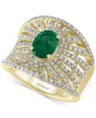 Brasilica By Effy Collection Emerald (1-1/8 Ct. T.w.) And Diamond (1 Ct. T.w.) Ring In 14k Gold