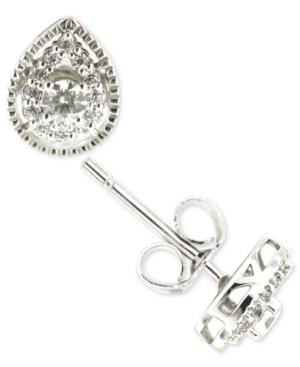 Diamond Teardrop Stud Earrings (1/4 Ct. T.w.) In 14k White Gold