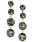 Inc International Concepts Gold-tone Beaded Pom Pom Drop Earrings, Created For Macy's