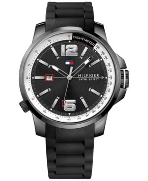 Tommy Hilfiger Men's Cool Sport Black Silicone Strap Watch 46mm 1791221