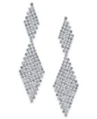 Inc International Concepts Silver-tone Crystal Mesh Drop Earrings, Created For Macy's