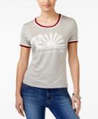 Rebellious One Juniors' Summer Sunset Graphic Ringer T-shirt