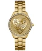 Guess Women's Gold-tone Stainless Steel Bracelet Watch 37mm U0910l2